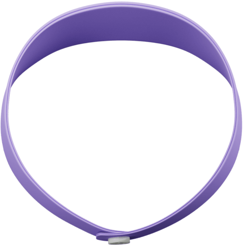 A 3D rendering of a purple band shirt collar isolated against a blank background