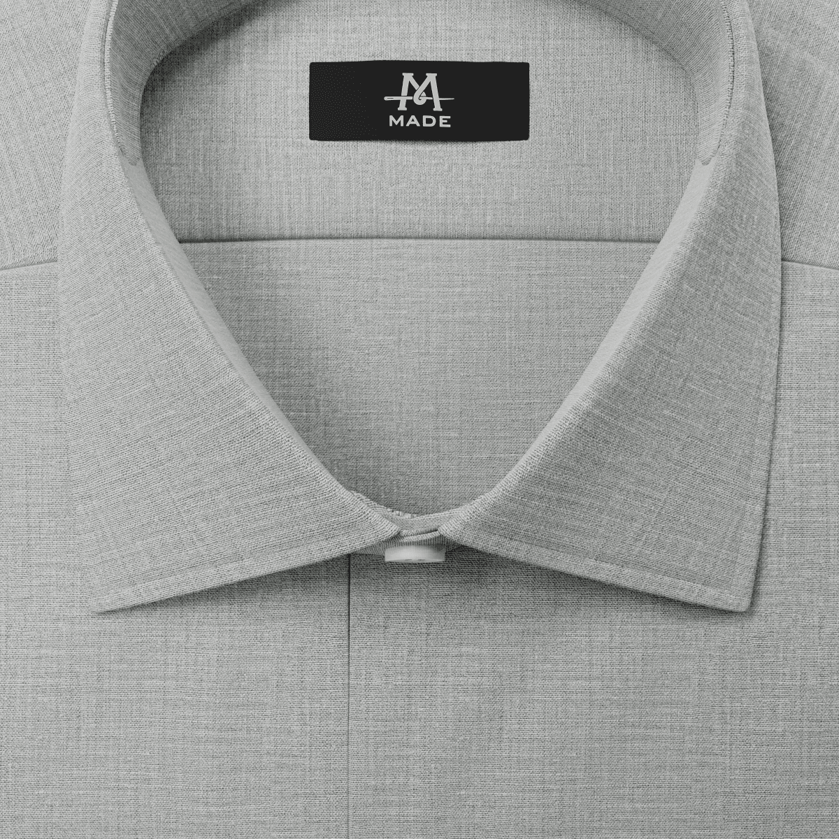 A close up rendering of the neck-hole of a shirt, focusing on the contour of the collar