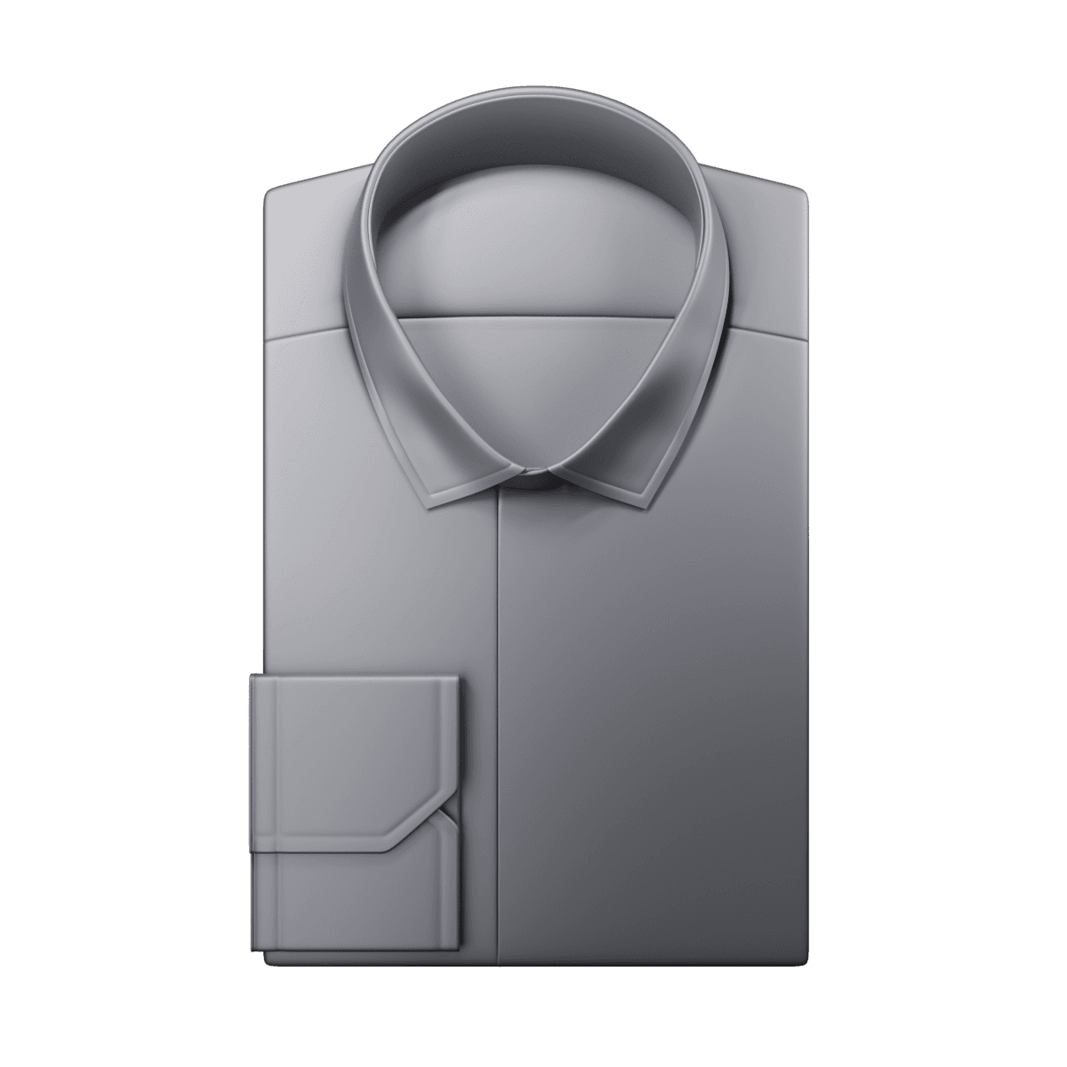 A mat-cap rendering of a dress shirt before imperfections had been sculpted into the model