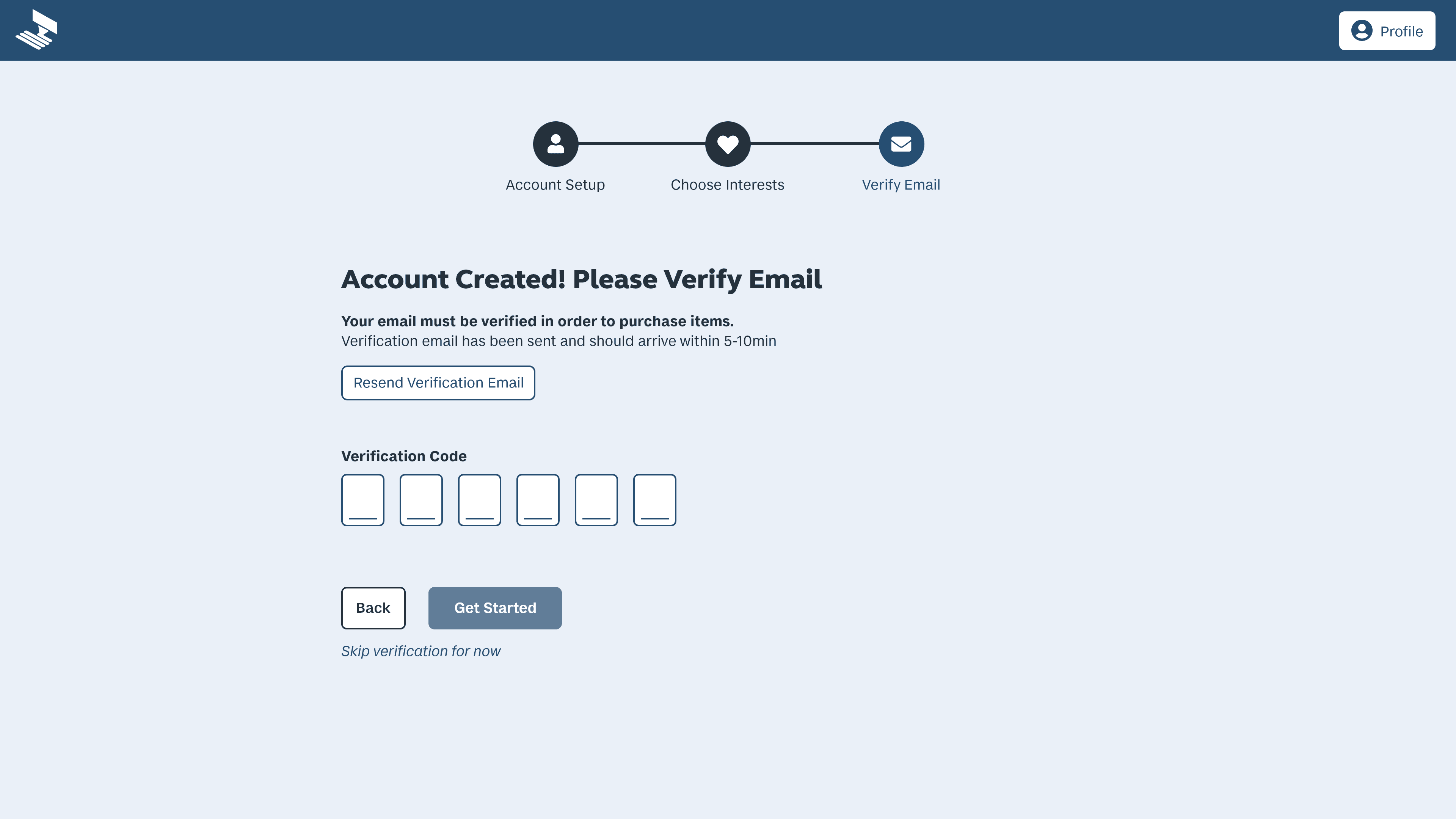 Email verification page for MakeRight, where new customers can verify their email address to activate their account.